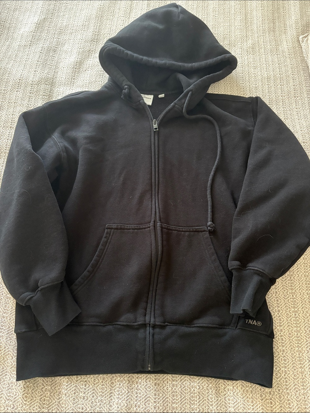 TNA Black Zip (Boyfriend Fit) Hoodie